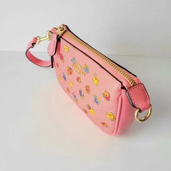 Coach C9931 Mini Vintage Rose Nolita 15 Wristlet Clutch Pink Lemonade - Picture 3 of 6
